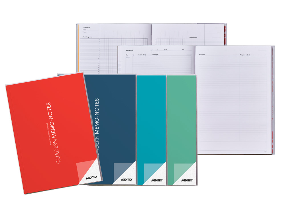 CUADERNO MEMO NOTAS CATALAN ADDITIO DIN A4 EVALUACION CONTINUACION PLANIFICACION SEMANAL