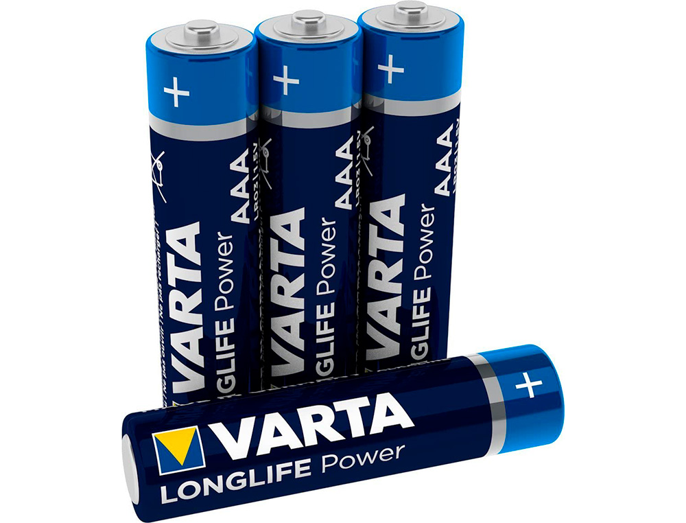 PILA VARTA ALCALINA LONGLIFE POWER AAA TIPO LR-03 BLISTER DE 4 UNIDADES