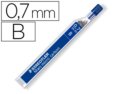 MINAS STAEDTLER MARS MICRO GRAFITO 0,7 MM B TUBO CON 12 UNIDADES