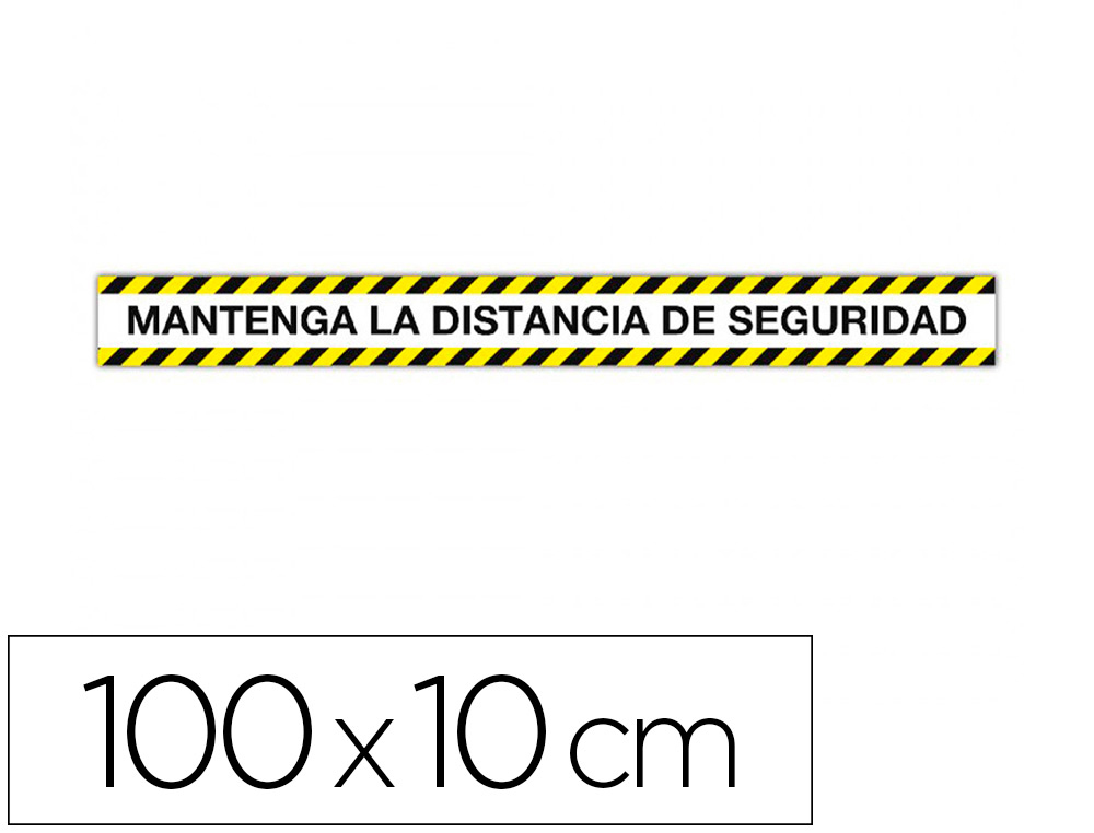 CINTA DE SEALIZACION ADHESIVA APLI MANTENGA LA DISTANCIA 100 X 10 CM