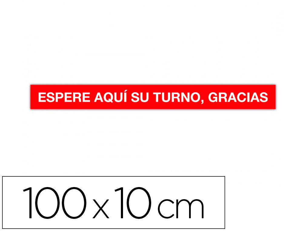 CINTA DE SEALIZACION ADHESIVA APLI ESPERE SU TURNO 100 X 10 CM