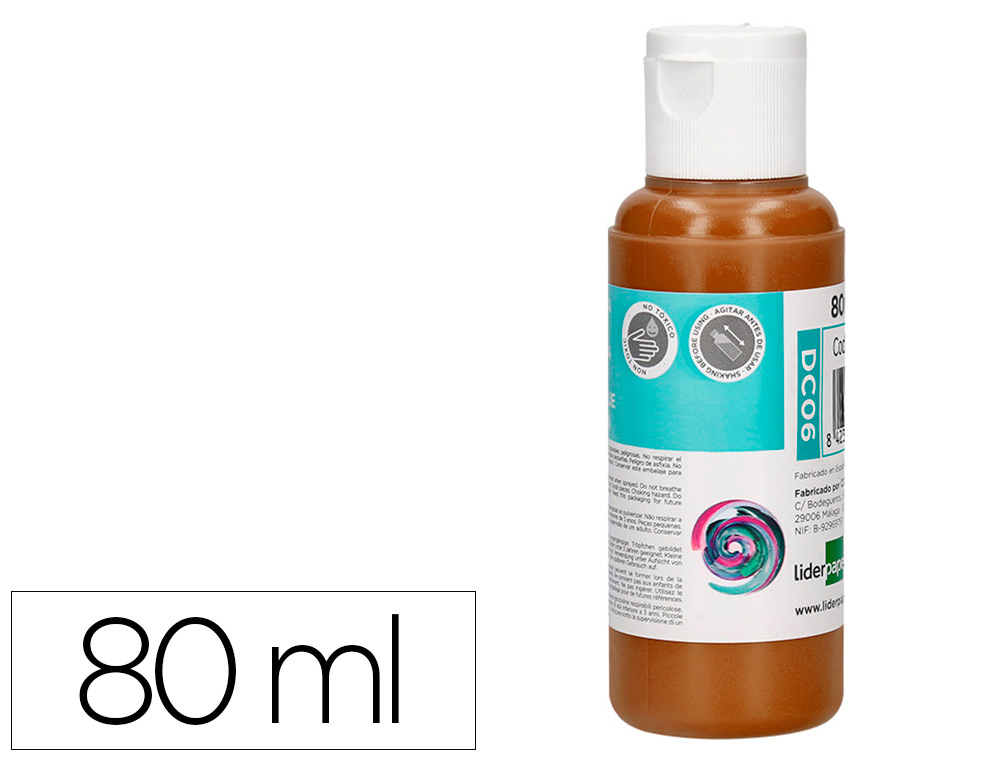 PINTURA ACRILICA LIDERPAPEL BOTE DE 80 ML MARRON