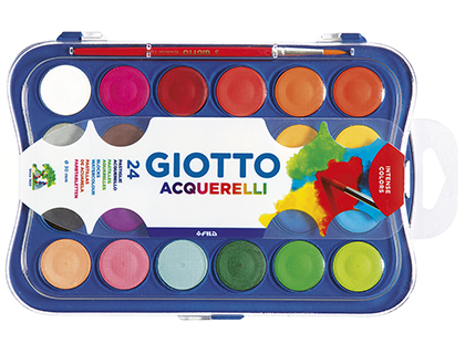 ACUARELA GIOTTO 24 COLORES CON PINCEL ESTUCHE DE PLASTICO