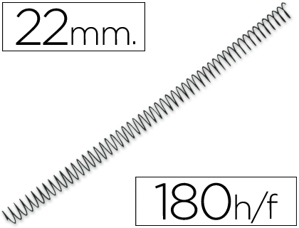 ESPIRAL METALICO Q-CONNECT 64 5:1 22MM 1,2MM CAJA DE 100 UNIDADES