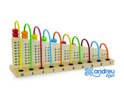 JUEGO ANDREUTOYS ABACUS MADERA PARA SUMAR Y RESTAR 29X14,5X7,5 CM