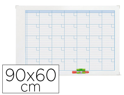 PLANNING MAGNETICO NOBO MENSUAL ROTULABLE MARCO METALICO 90X60 CM