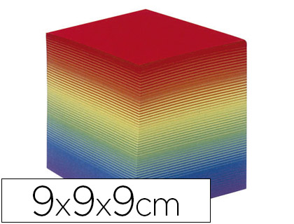 TACO PAPEL QUO VADIS ENCOLADO COLORES ARCO IRIS 680 HOJAS 100% RECICLADO 90X90X90 MM 90 GR