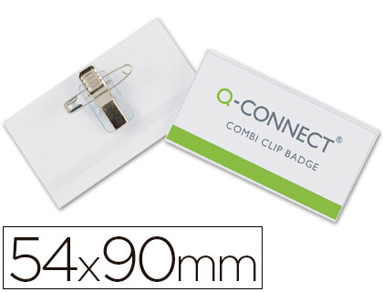 IDENTIFICADOR Q-CONNECT CON PINZA E IMPERDIBLE KF17458 54X90 MM