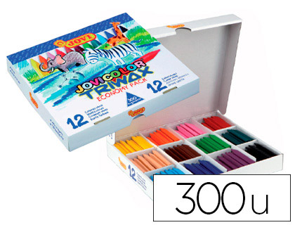 LAPICES CERA JOVICOLOR TRIWAX CAJA DE 300 UNIDADES 12 COLORES SURTIDOS